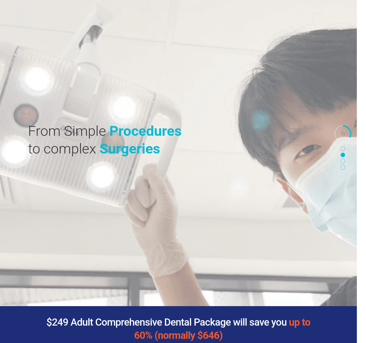 Dental clinic site with an AI voice agent for after-hours bookings.